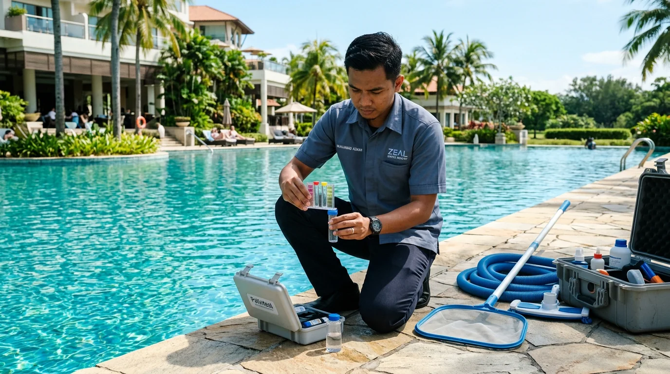 Swimming pool maintenance service